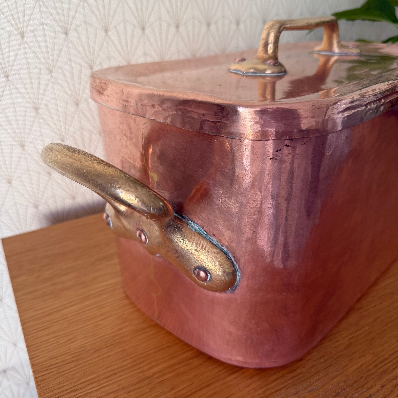 Vintage French Copper Daubiere Stock Pot Altier Paris Dovetailed 15" 1904259 Fleamarketfrance