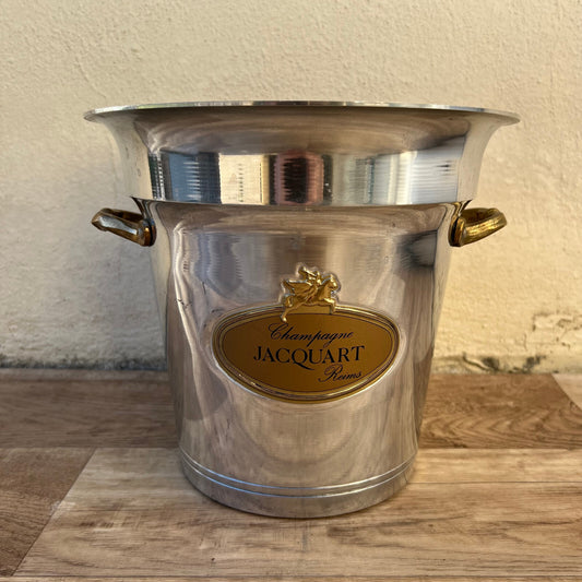 French Champagne Bucket Jacquart Silver Metal Ice Cooler Vintage 27102414 Jacquart