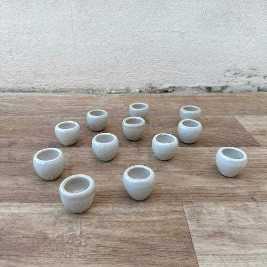 French Escargot Pots Set 12 Vintage Ceramic Snail Cups Pinch Bowls 1609262 Unbranded