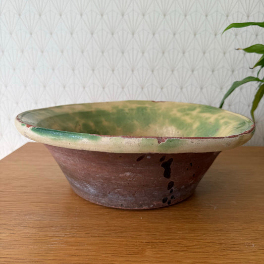 French Tray Plate Tian Provencal Fruits mixing bowl glazed terra cotta 1101257 - Fleamarketfrance