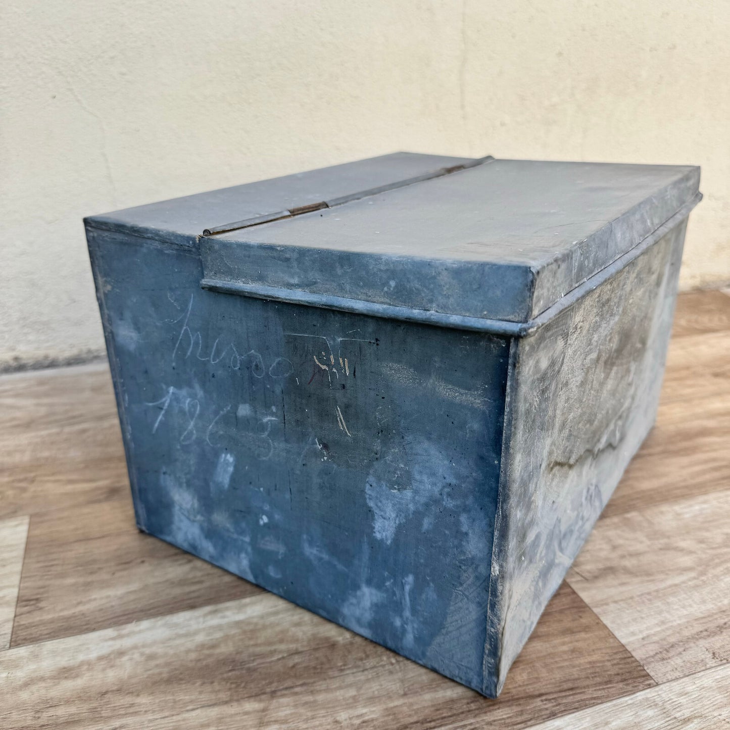 French Metal Toolbox Vintage 1950s Galvanized Storage Case Industrial 1206243 Fleamarketfrance