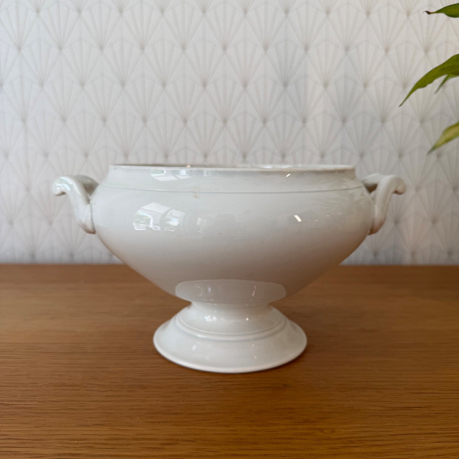 French White Earthenware Tureen Creil Montereau Terre de Fer Vintage 10062611 Fleamarketfrance : French vintage and antique decor