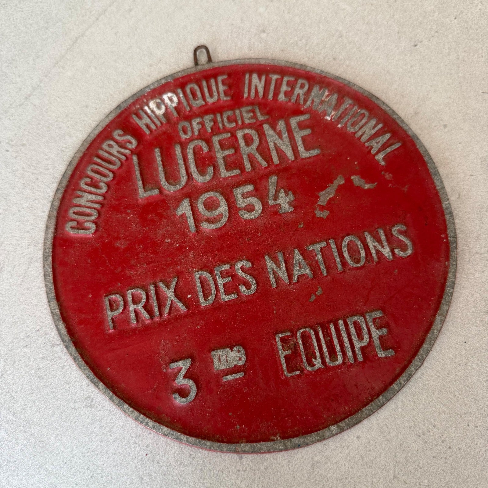 French Vintage Equestrian Competition Medal Lucerne 1954 Horse 08022618 Fleamarketfrance