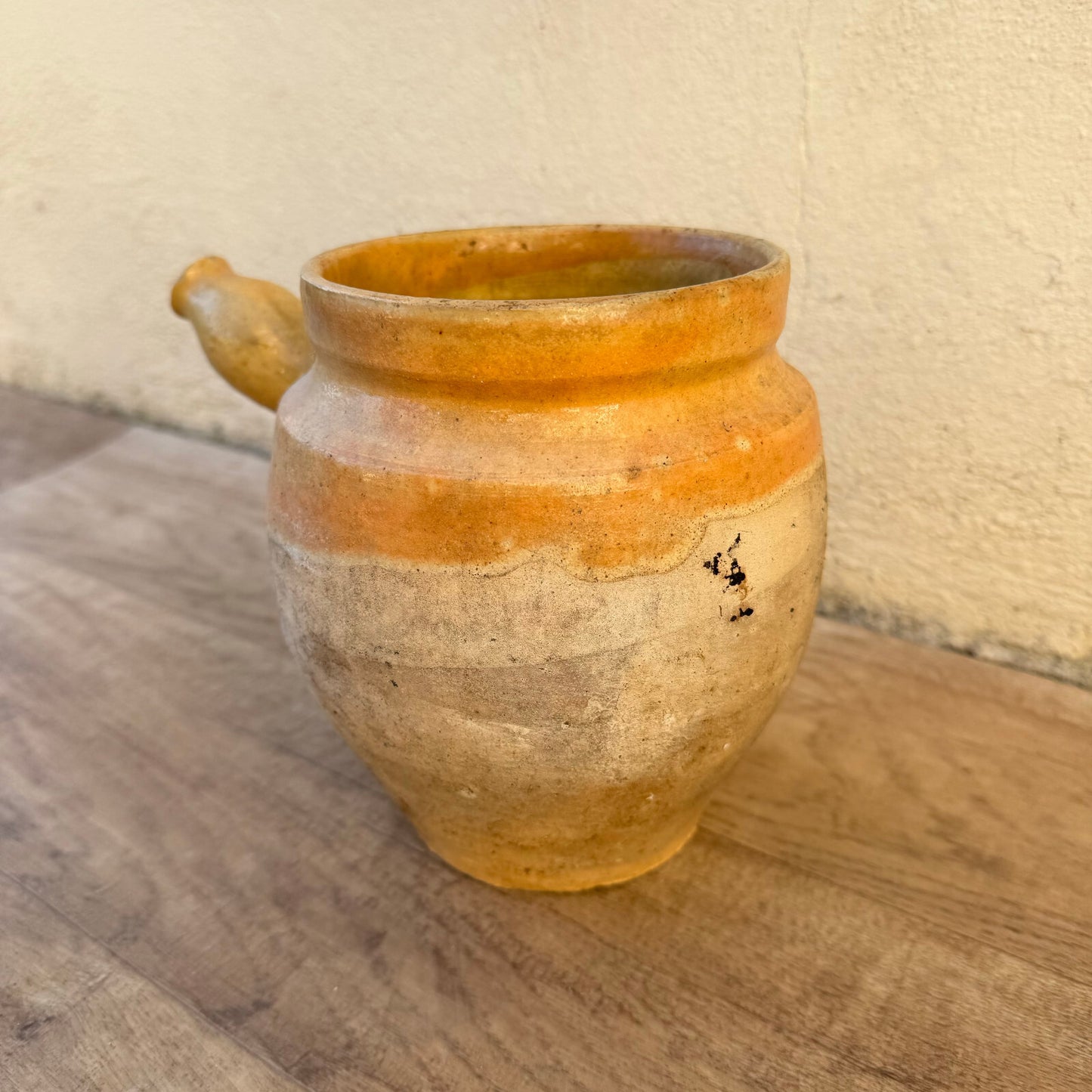 Antique French Stoneware Pot Vintage Cooking Pottery Rustic Kitchen 1302253 Unmarked