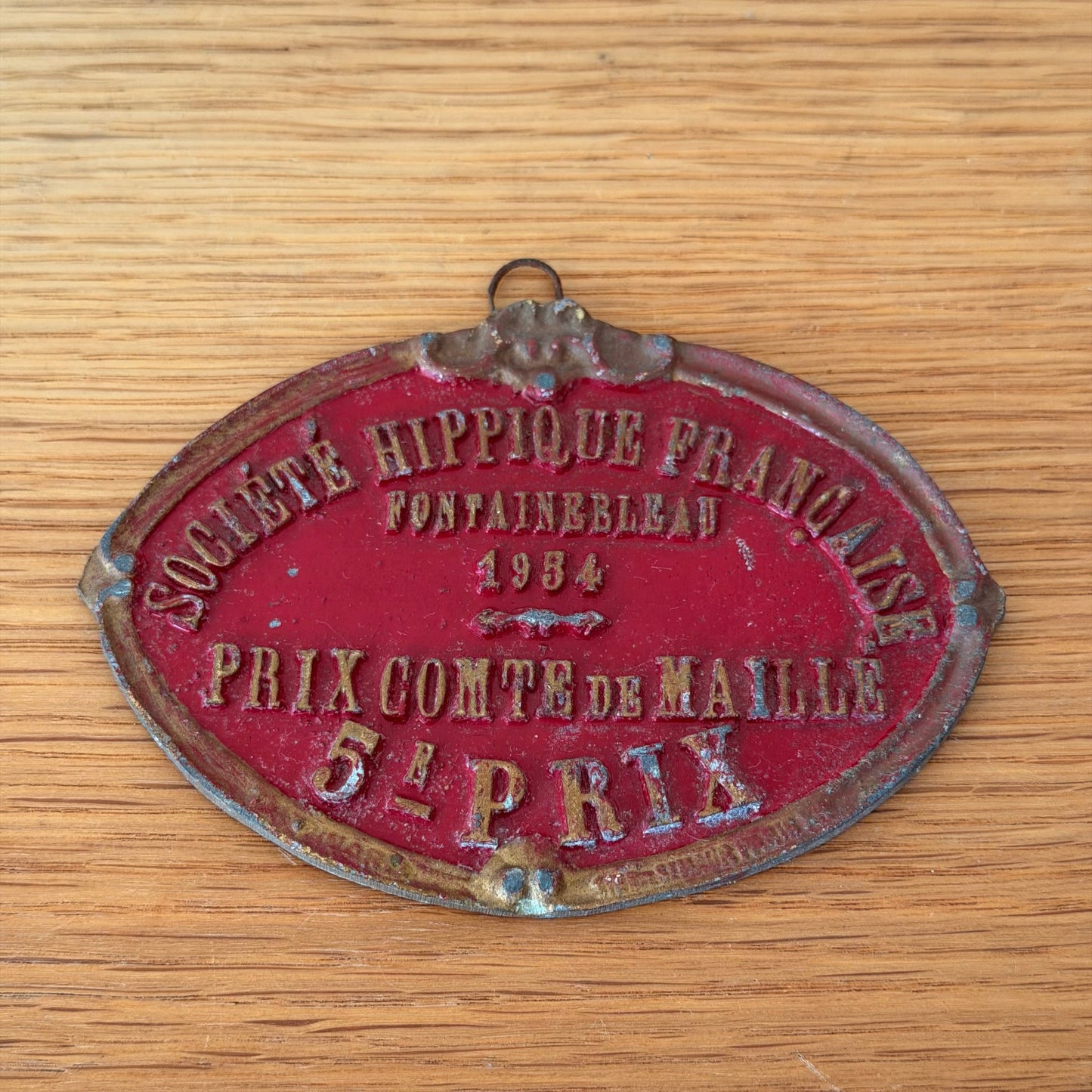 French Agricultural Trophy Plaque 1954 Fontainebleau Horse Society 1212258 Fleamarketfrance : French vintage and antique decor