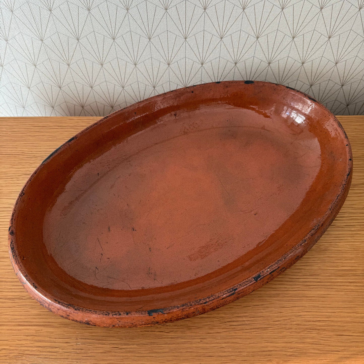 Vintage France Handmade French Bakeware 17 3/4 terrine plate gratin oval 0301242 Fleamarketfrance
