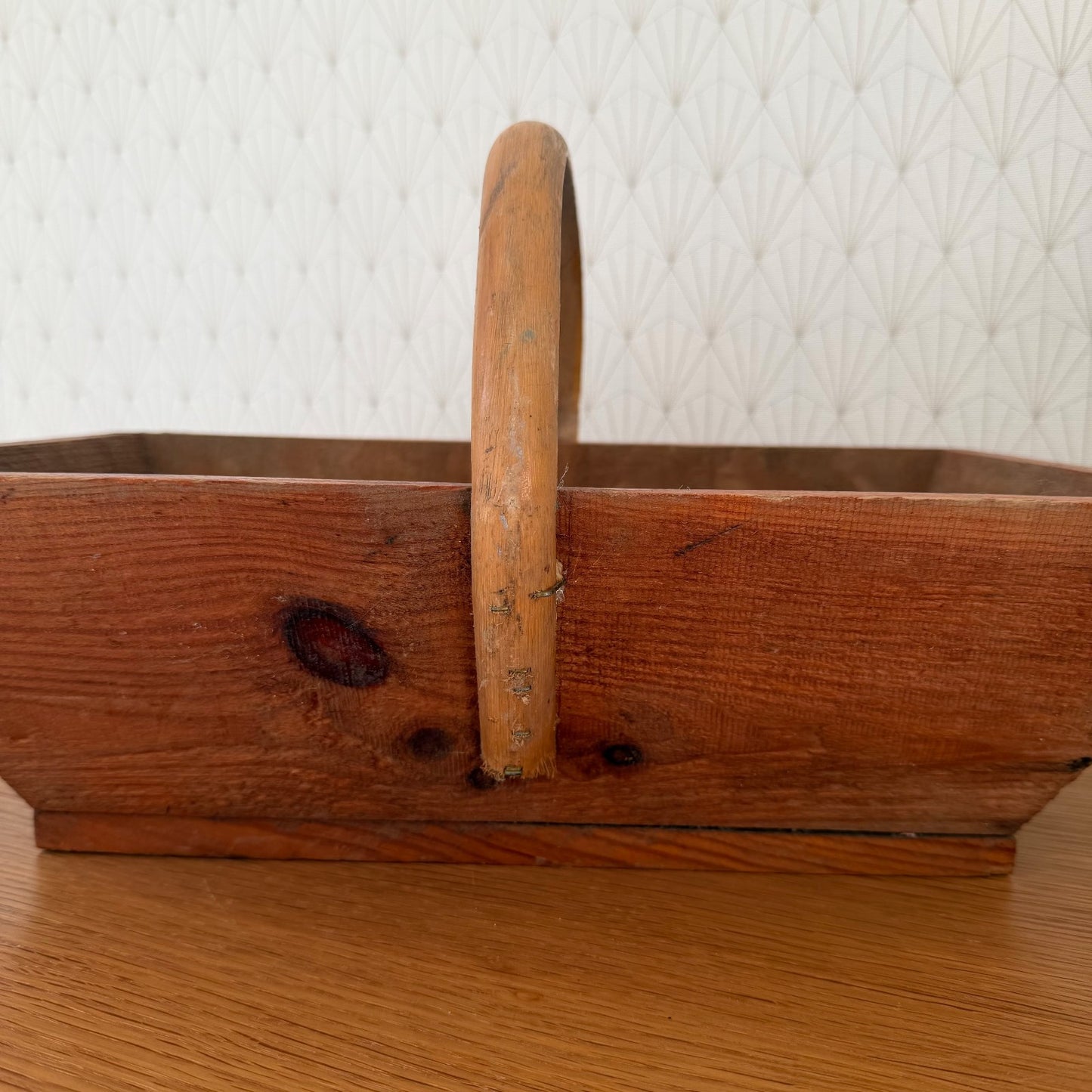 French Harvest Basket Vintage Wooden Market Gathering Trug Rustic 0302264 Fleamarketfrance