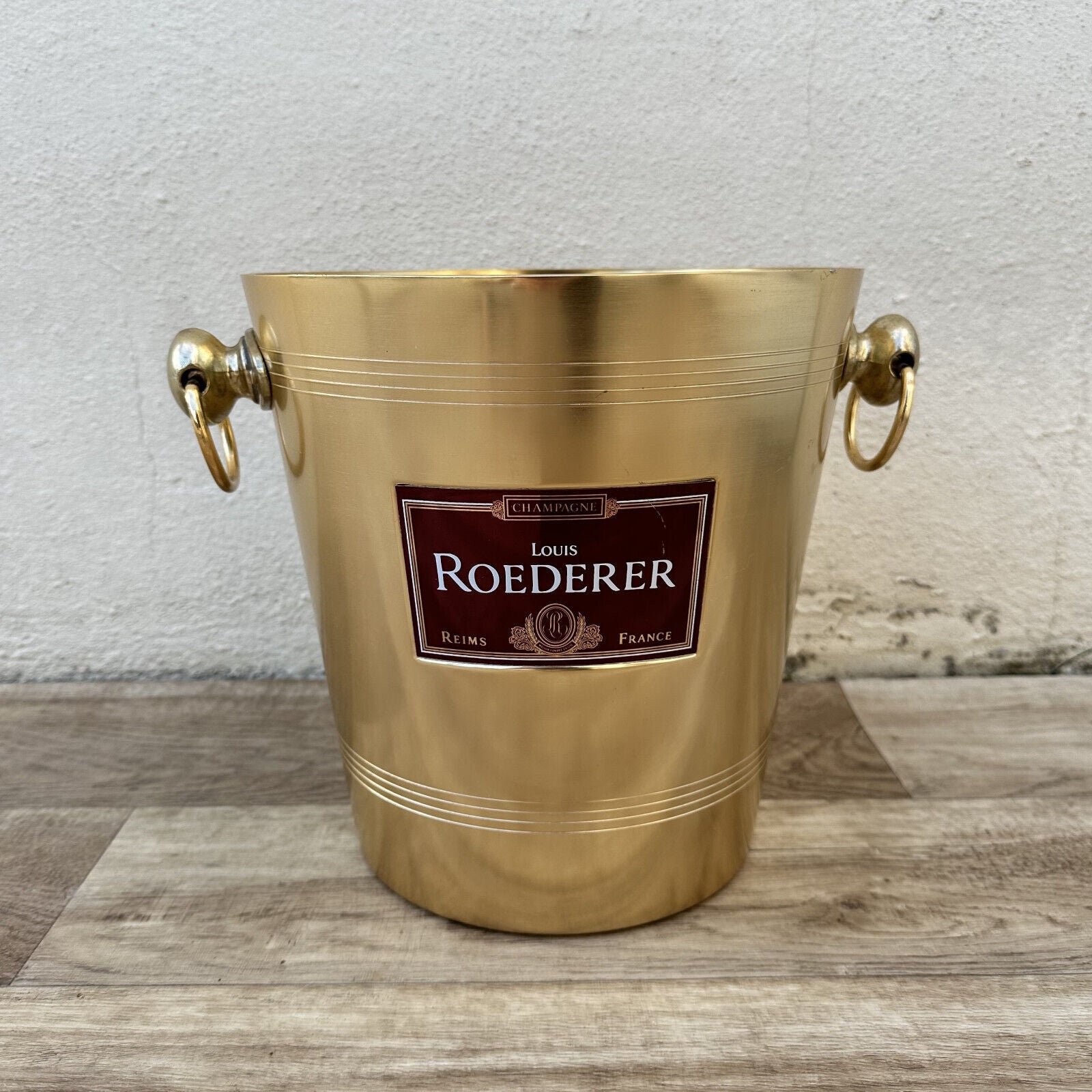 Vintage French Metal Champagne French Ice Bucket Cooler Basin ROEDERER 1302238 - Fleamarketfrance