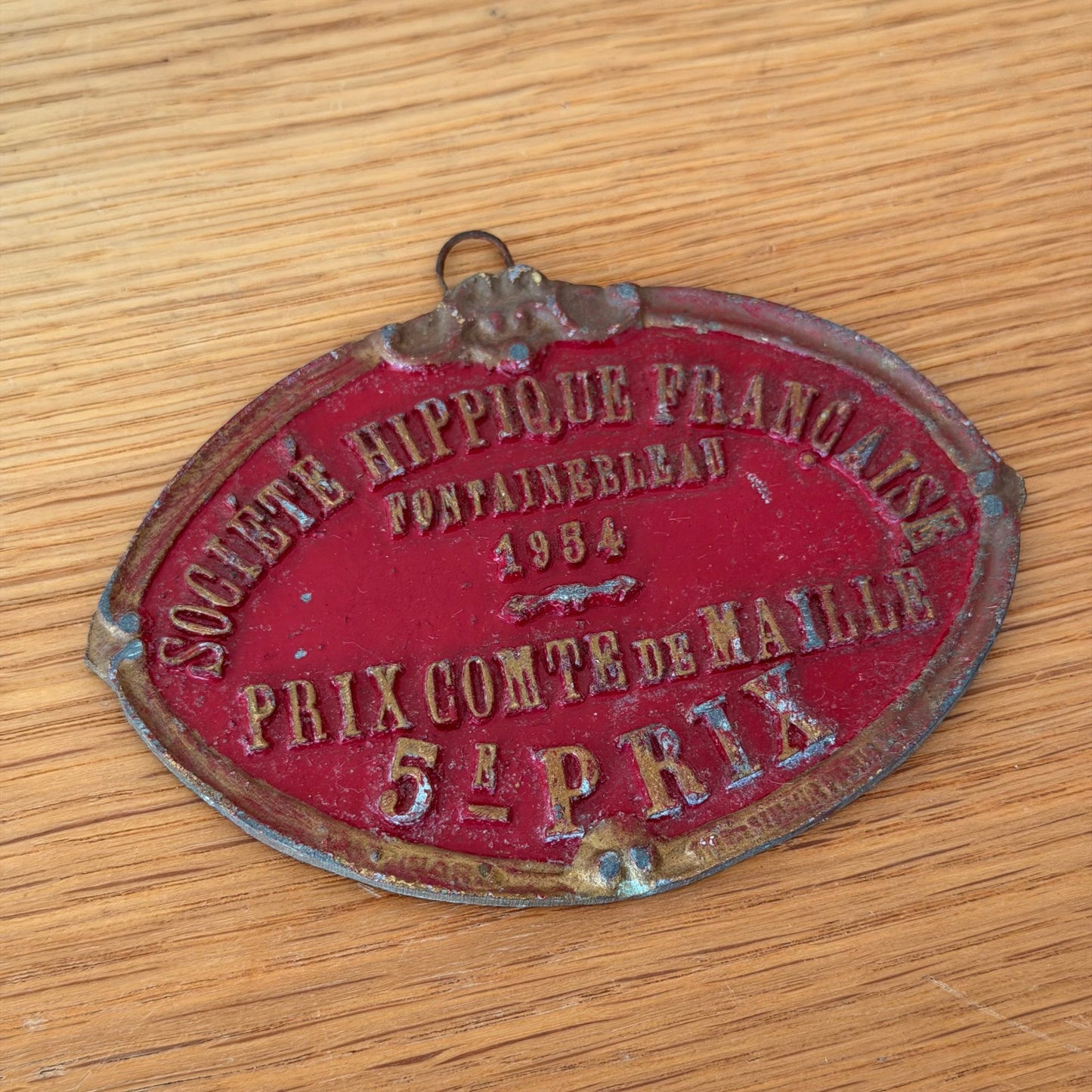 French Agricultural Trophy Plaque 1954 Fontainebleau Horse Society 1212258 Fleamarketfrance : French vintage and antique decor