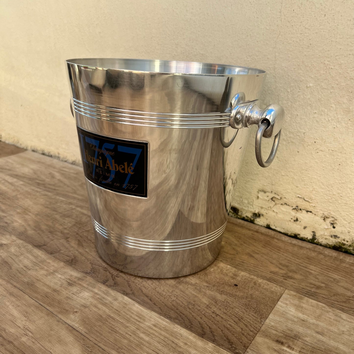 Vintage French Henri Abele Champagne Bucket Silver Metal Ice Cooler 2411243 Henri Abelé