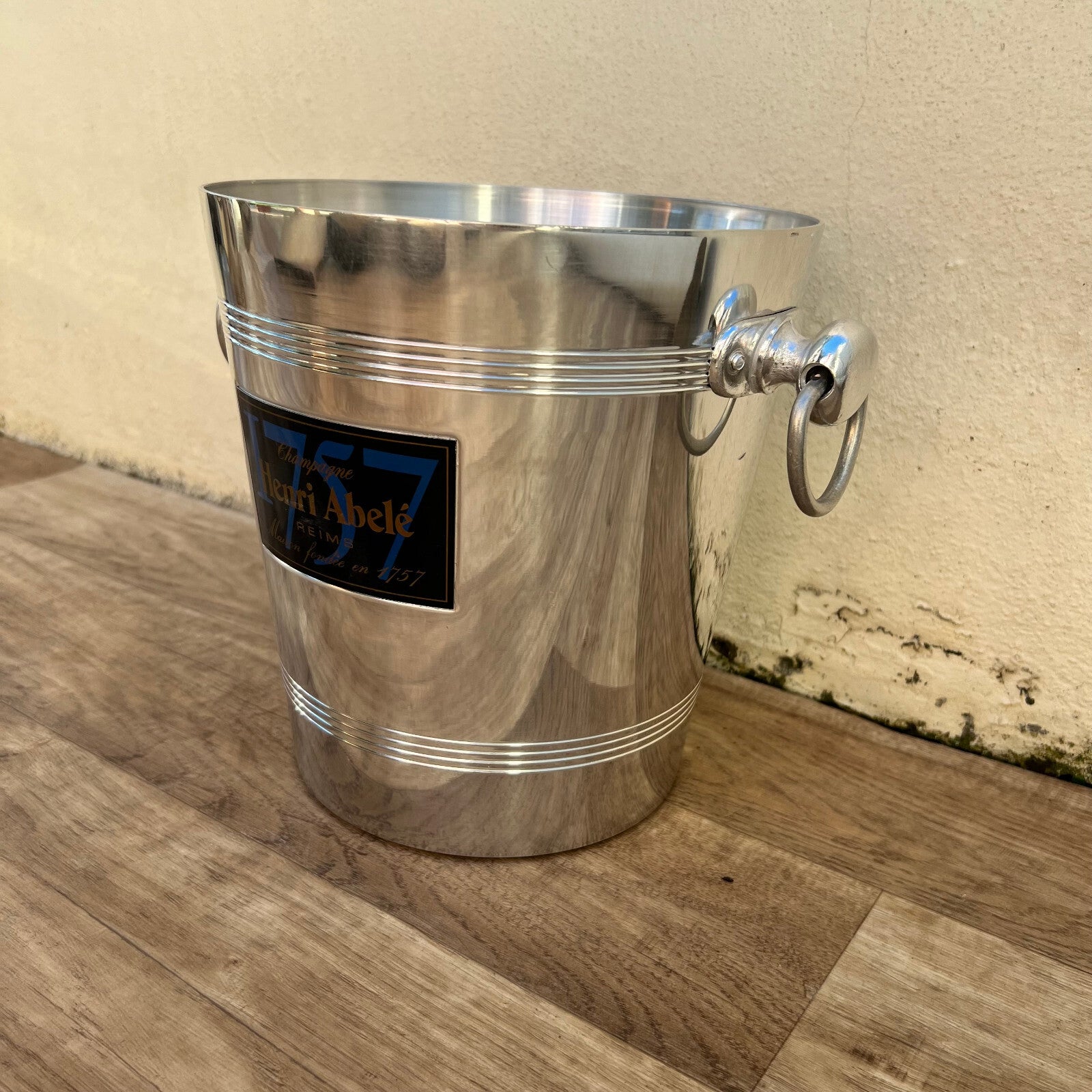 Vintage French Henri Abele Champagne Bucket Silver Metal Ice Cooler 2411243 Henri Abelé