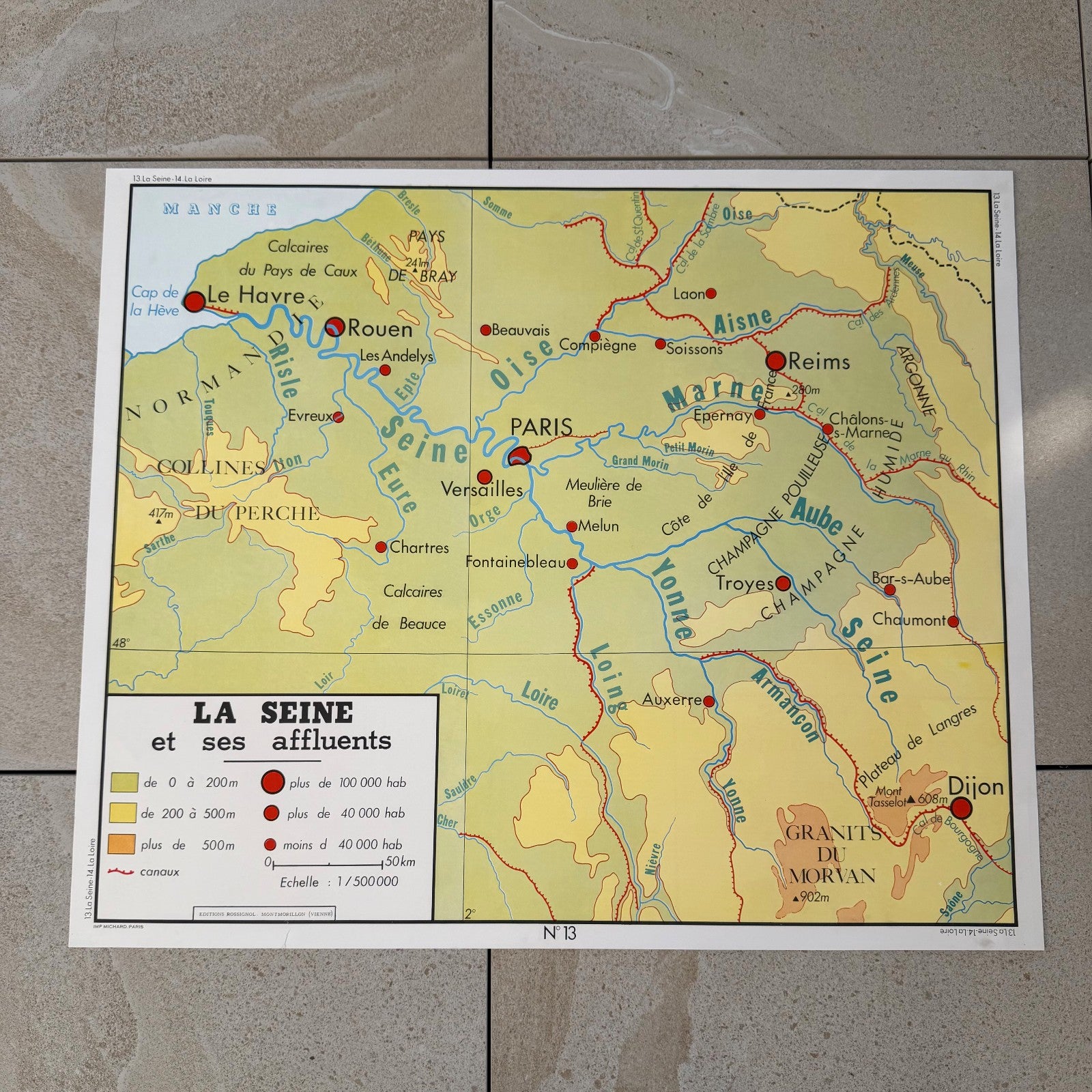 Vintage French Educational School Geography River Map Poster 20082630 Fleamarketfrance