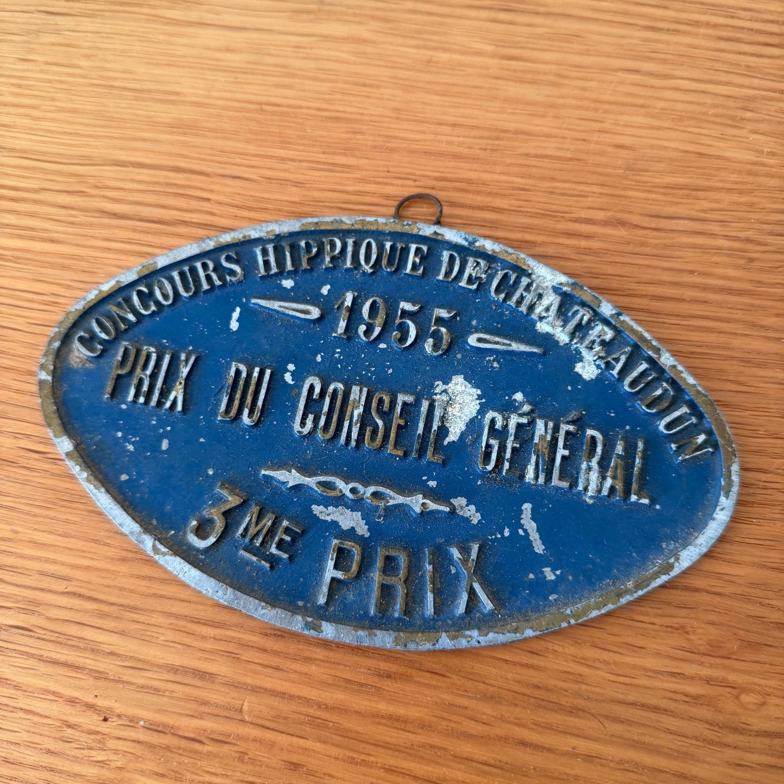 French Vintage Horse Trophy Plaque 1955 Chateaudun Equestrian Award 0802265 Fleamarketfrance