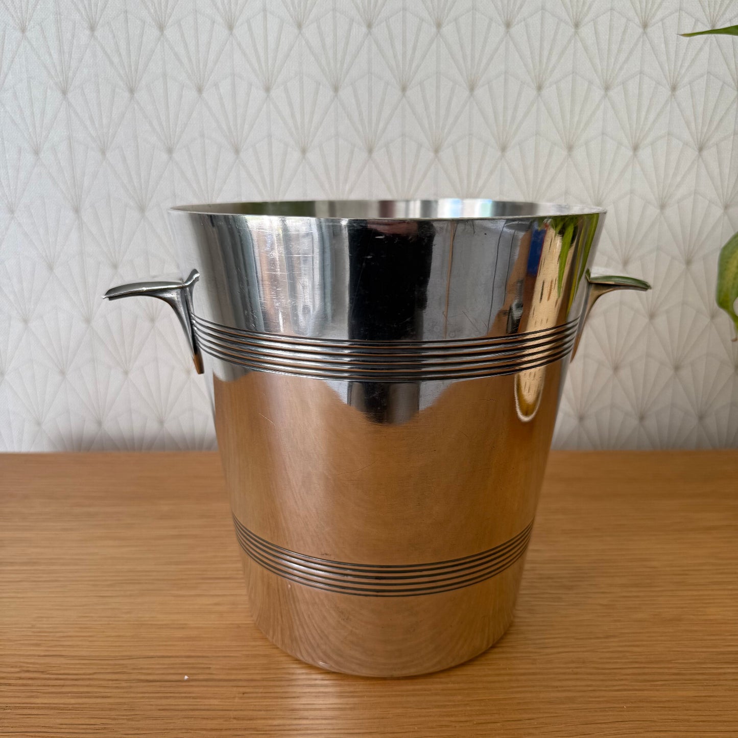French Silver Champagne Bucket Ice Cooler Art Deco Style Vintage 2704255 Unbranded