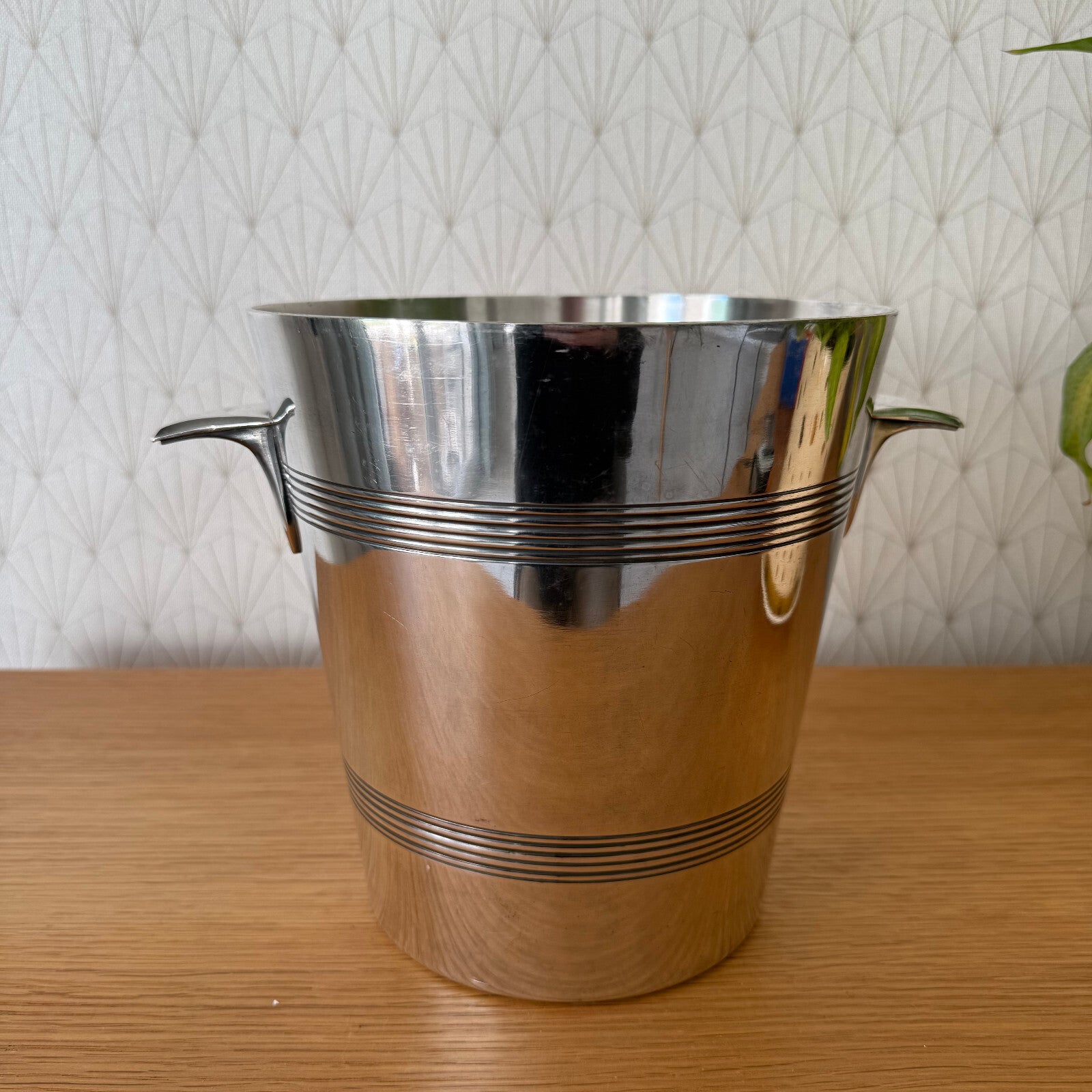 French Silver Champagne Bucket Ice Cooler Art Deco Style Vintage 2704255 Unbranded