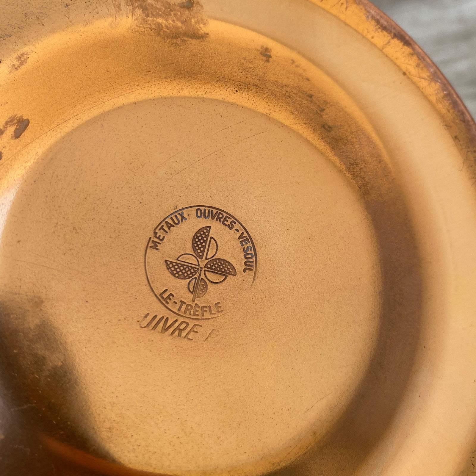 French Vintage Copper Champagne Ice Bucket Metaux Ouvres Le Trefle 04072614 Rothschild
