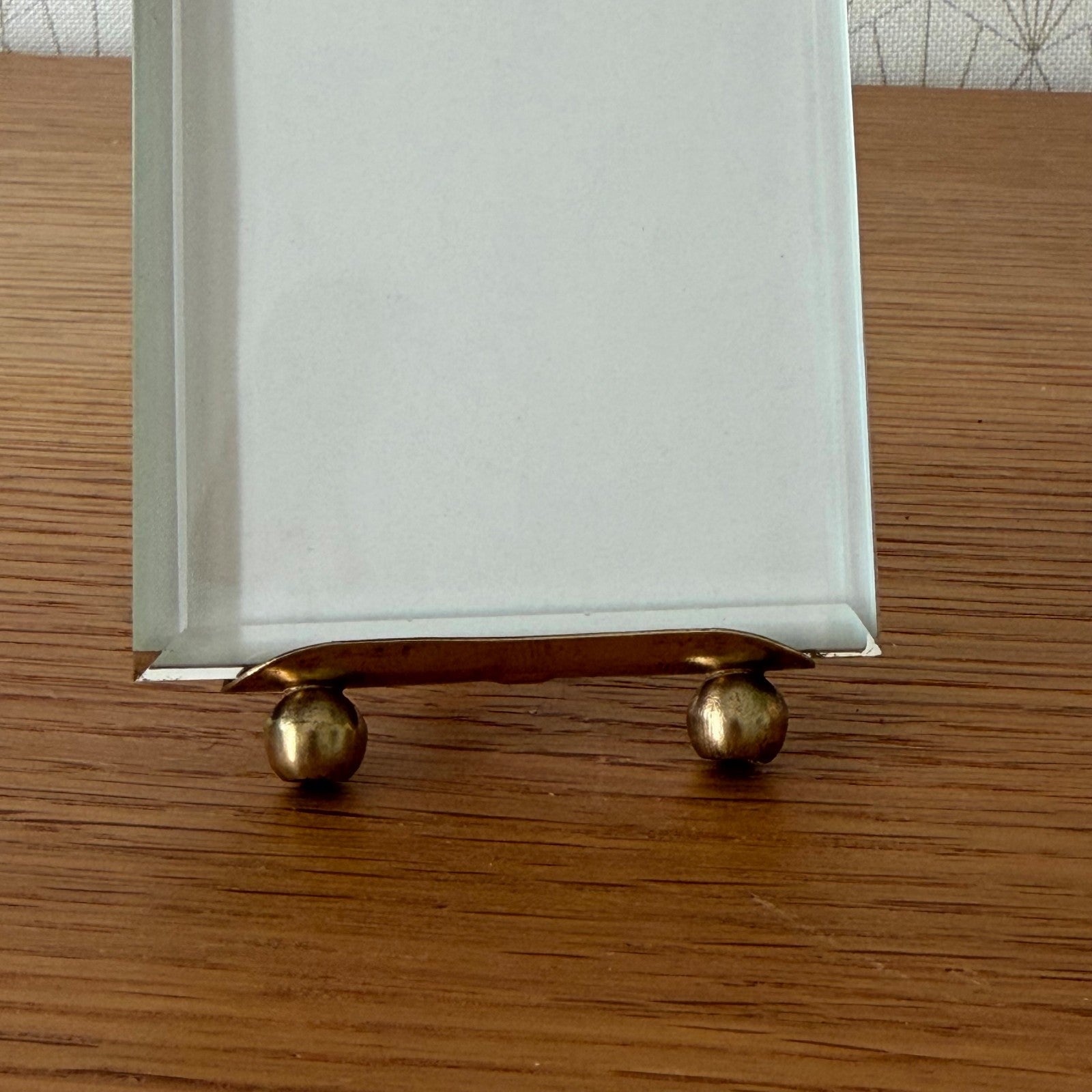 French Vintage Brass Photo Frame Ribbon Bow Beveled Glass Standing 27062613 Fleamarketfrance