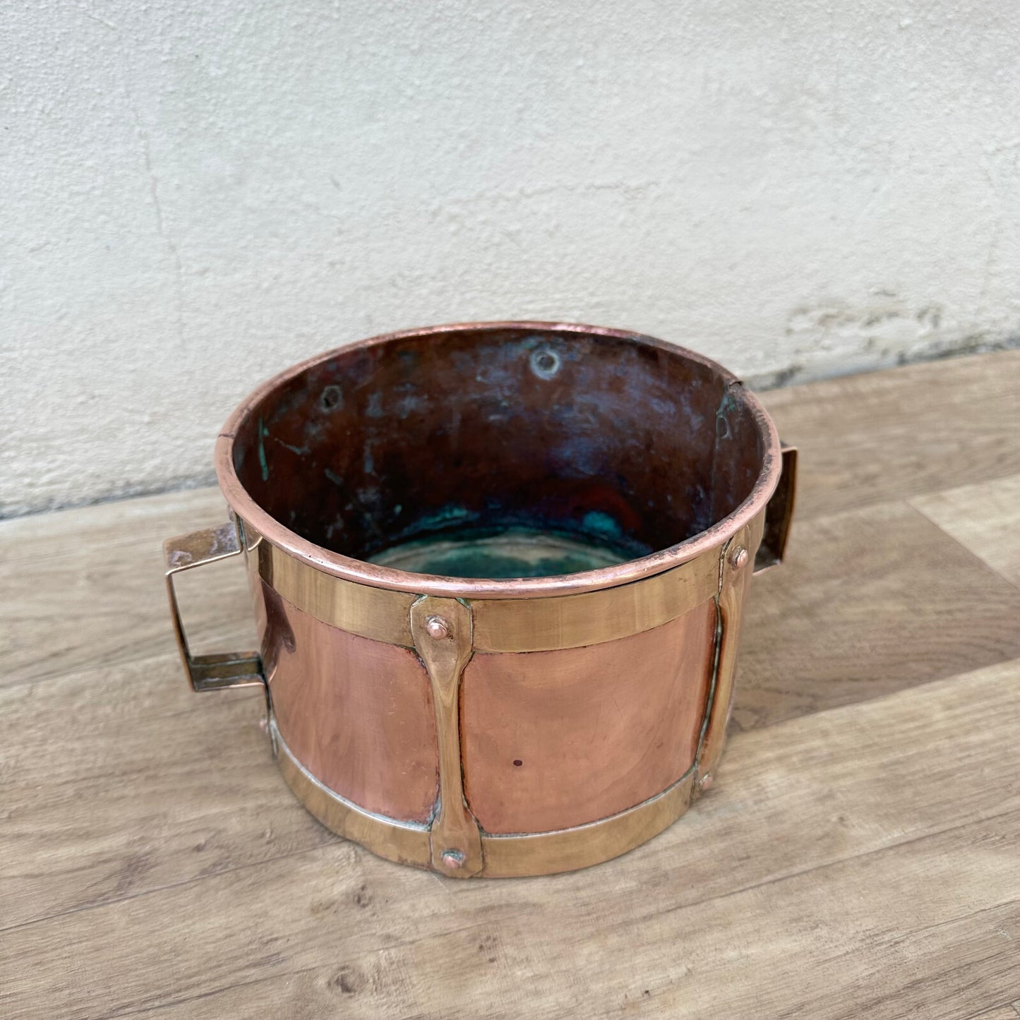 Vintage Copper Pot French Brass Handles 1920s Kitchen Vessel 0712231 Fleamarketfrance
