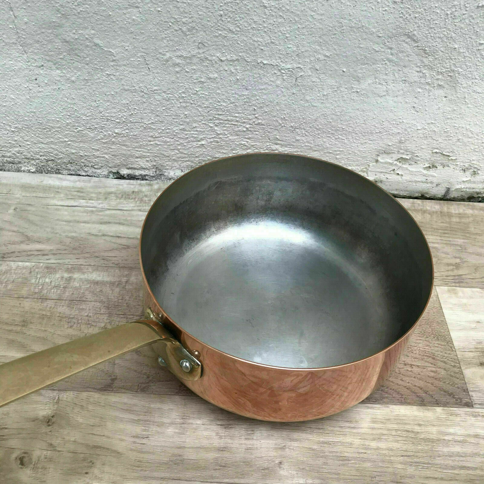 FRENCH Copper FRYING PAN TIN LINING 2mm 1304191 - Fleamarketfrance