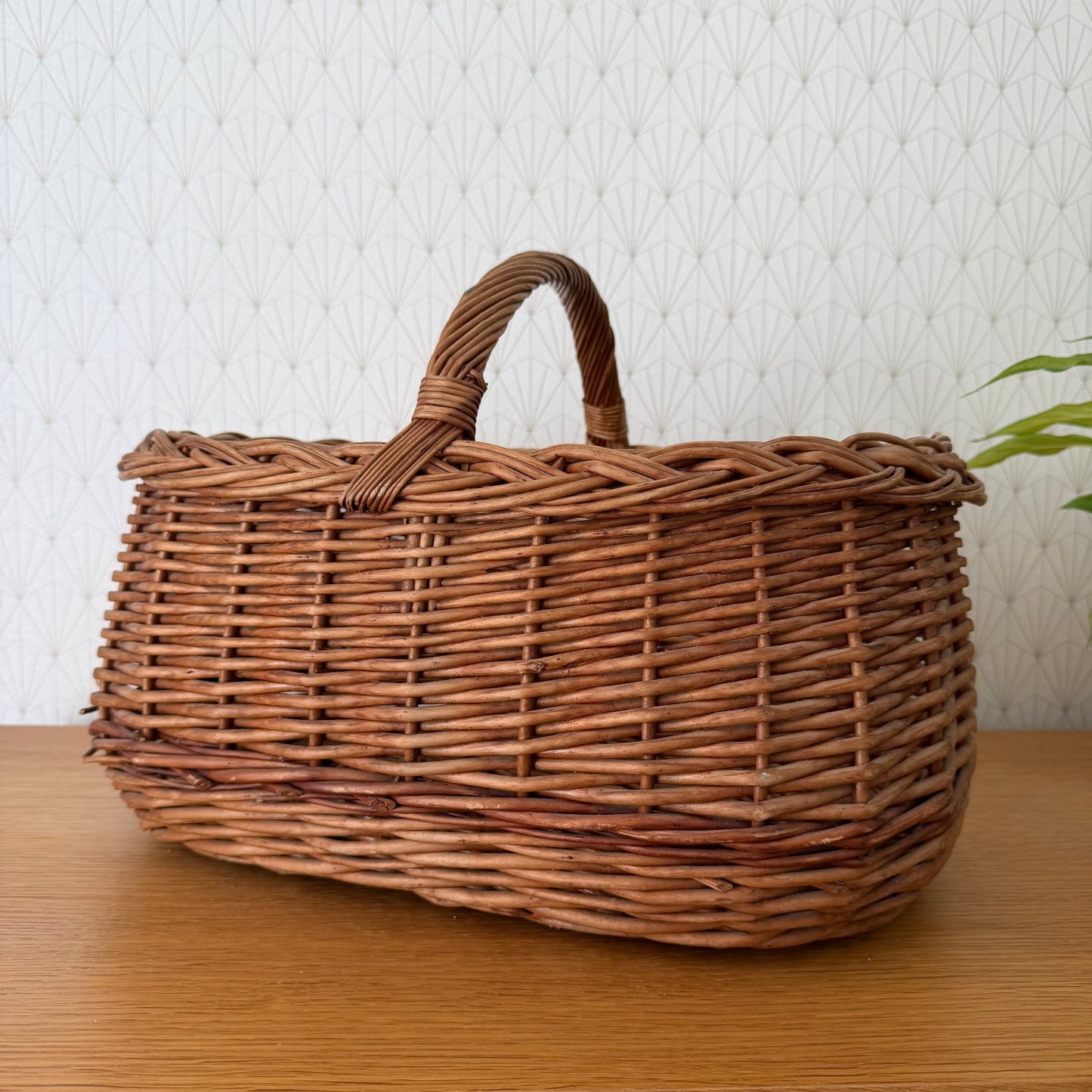 French Wicker Basket Market Shopping Rattan Weave Handmade Vintage 2505265 Fleamarketfrance