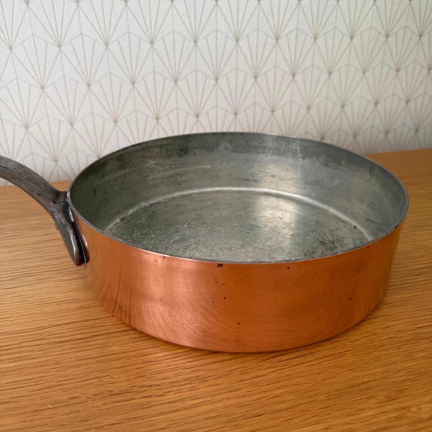 French Copper Saute Pan Villedieu Serie Speciale Vintage Cookware 12062515 Unbranded