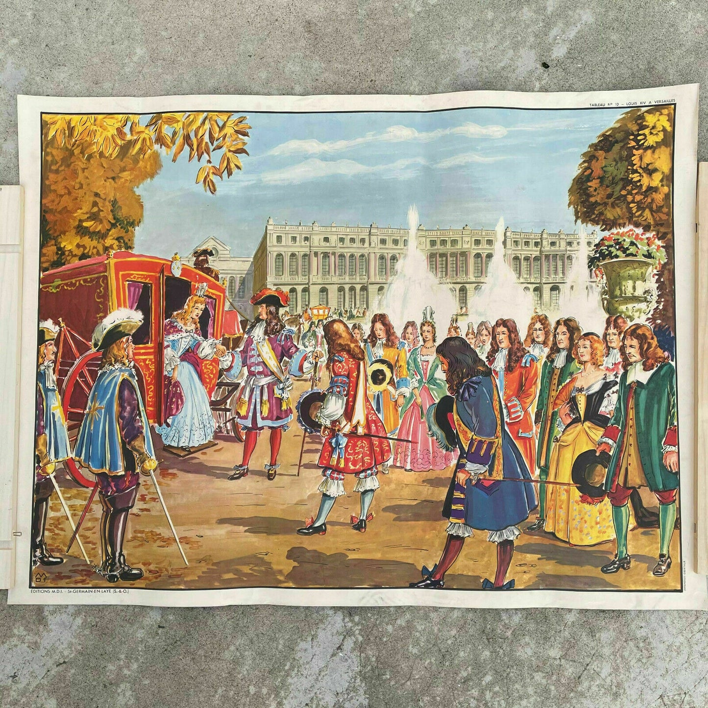 Vintage French History School Poster Two Sides Queen 05112122 - Fleamarketfrance