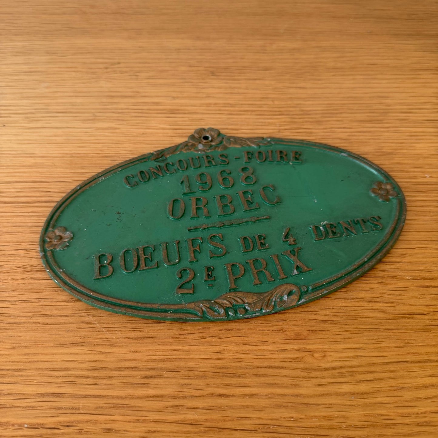 French Vintage Trophy Agriculture Award Plaque 1968 Prize 1006266 Fleamarketfrance
