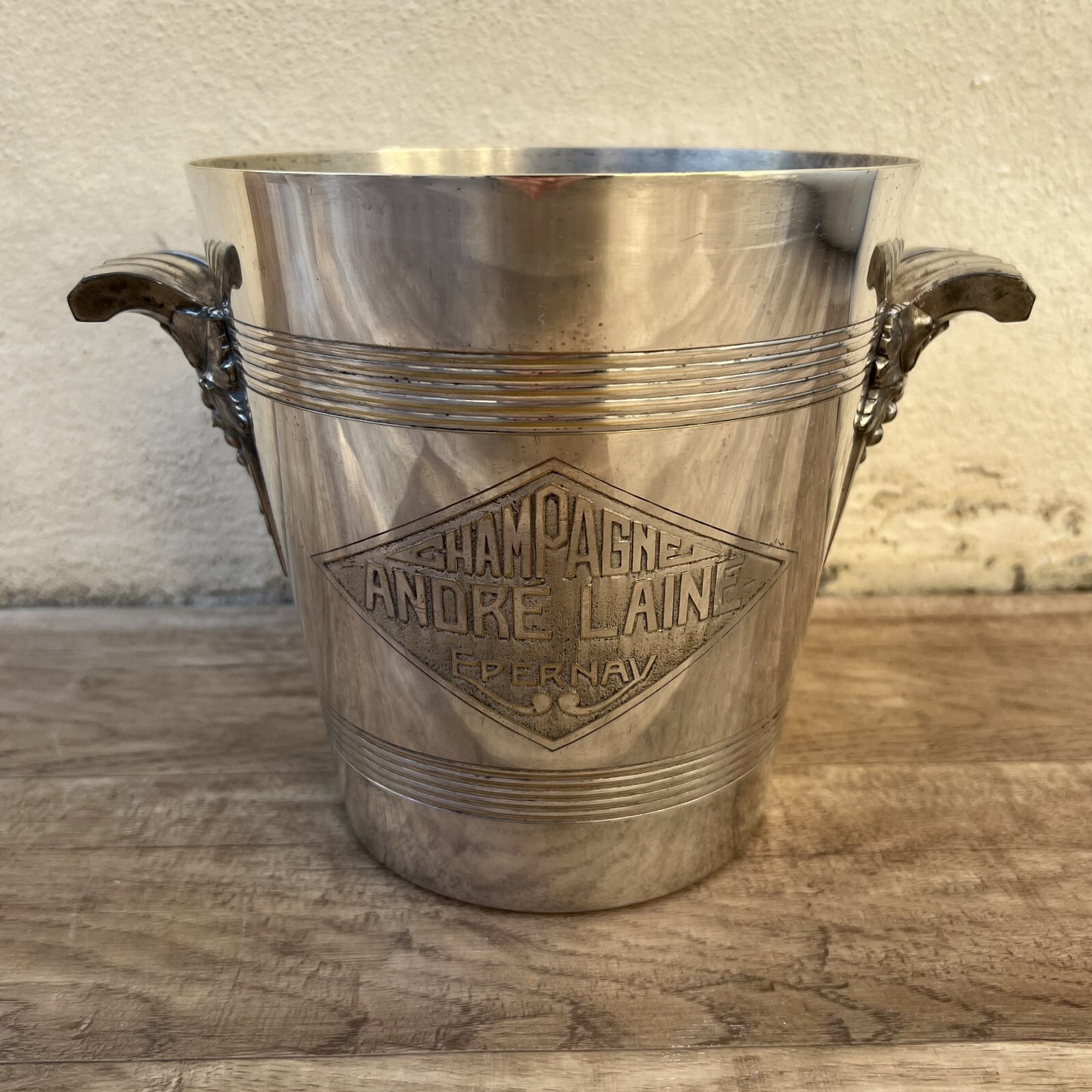 French Champagne Ice Bucket Andre Laine Silverplate Vintage Epernay 09032510 Andre Laine