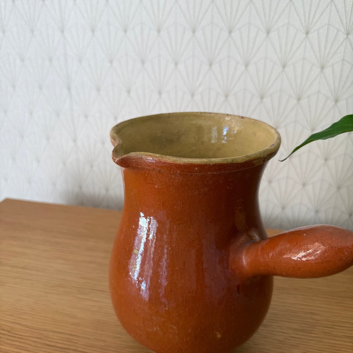 VINTAGE FRENCH GLAZED  STONEWARE TOUPIN COOKING POT 0409258