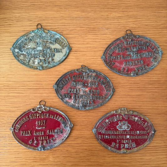 5 French Vintage Agriculture Plaque Trophy Award Animals Prize Sign 1950 0802262 Fleamarketfrance