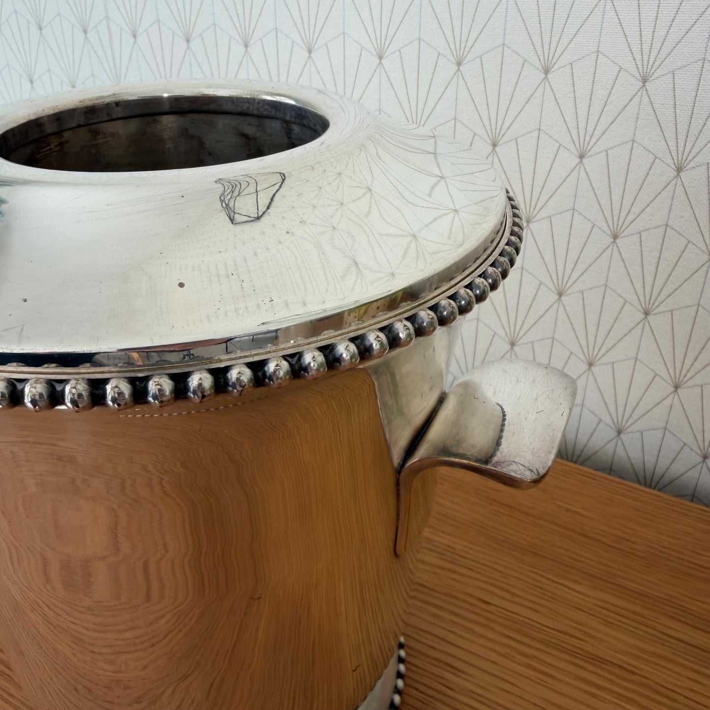 French Silverplate Ice Bucket Wine Champagne Cooler Vintage 1950s 0505265 Unbranded