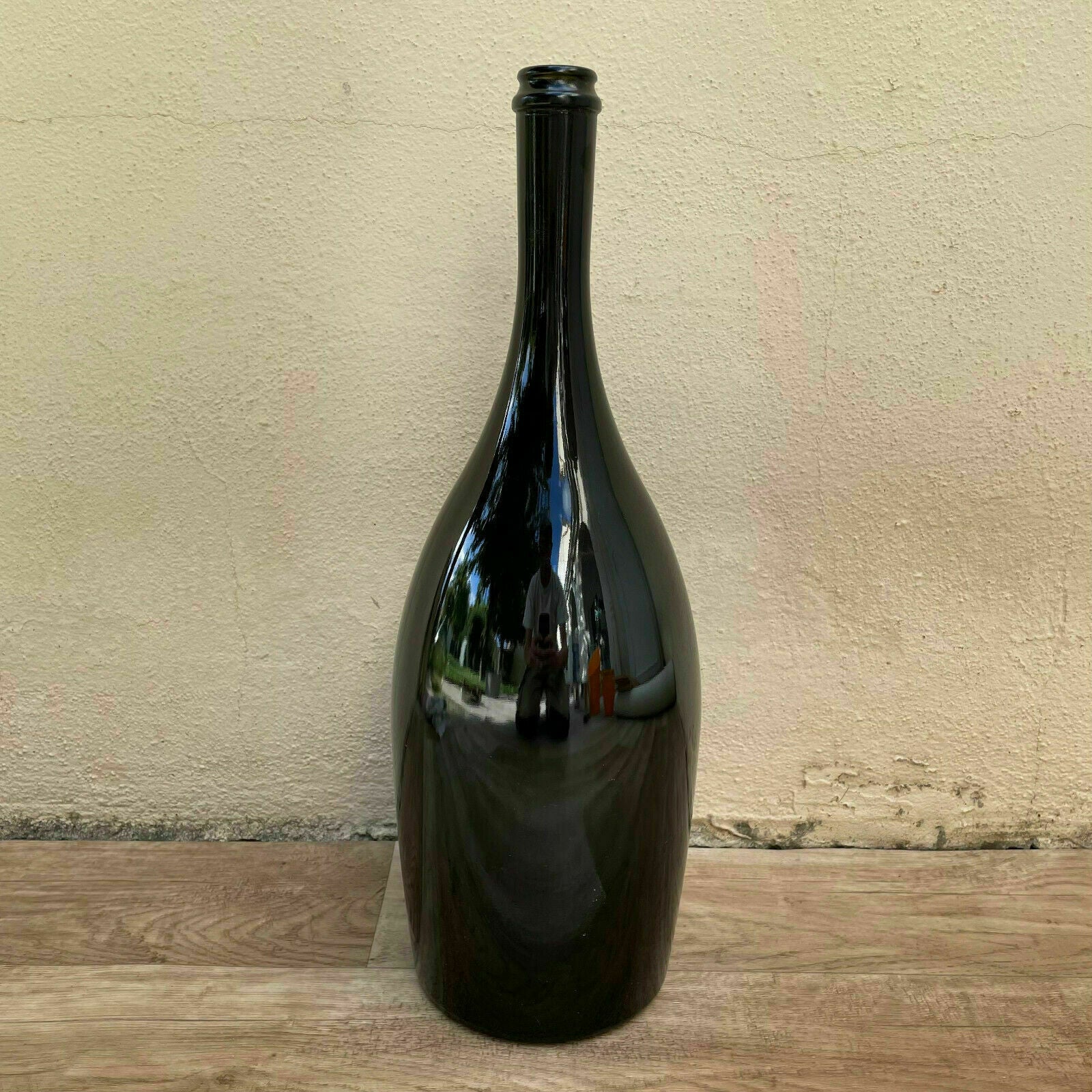 French Antique Dark Green Glass Wine Bottle 1920s Large 44cm 01112111 Fleamarketfrance
