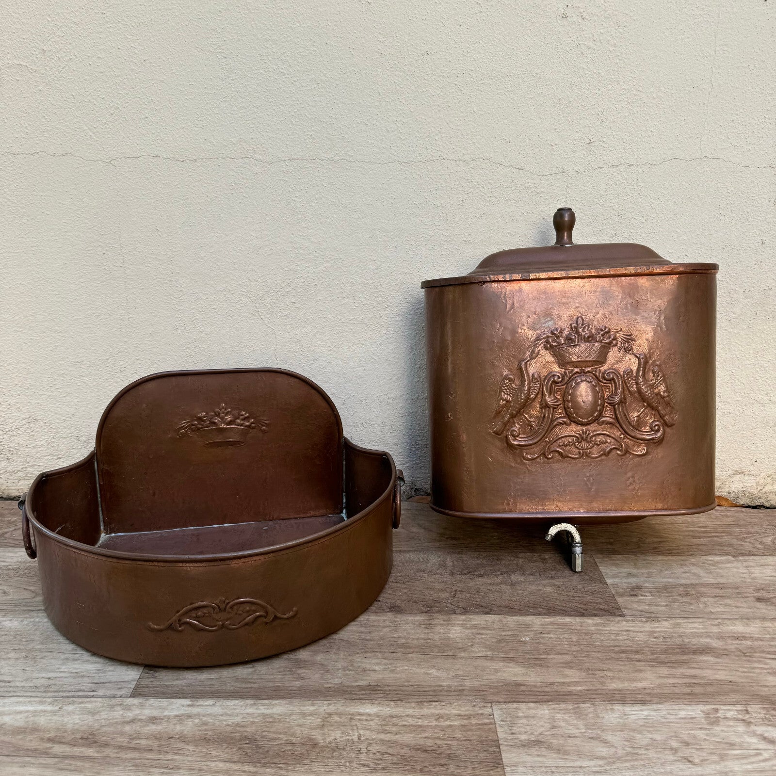 Antique French Copper Fountain Water Feature Villedieu Garden Set 0109245 Villedieu