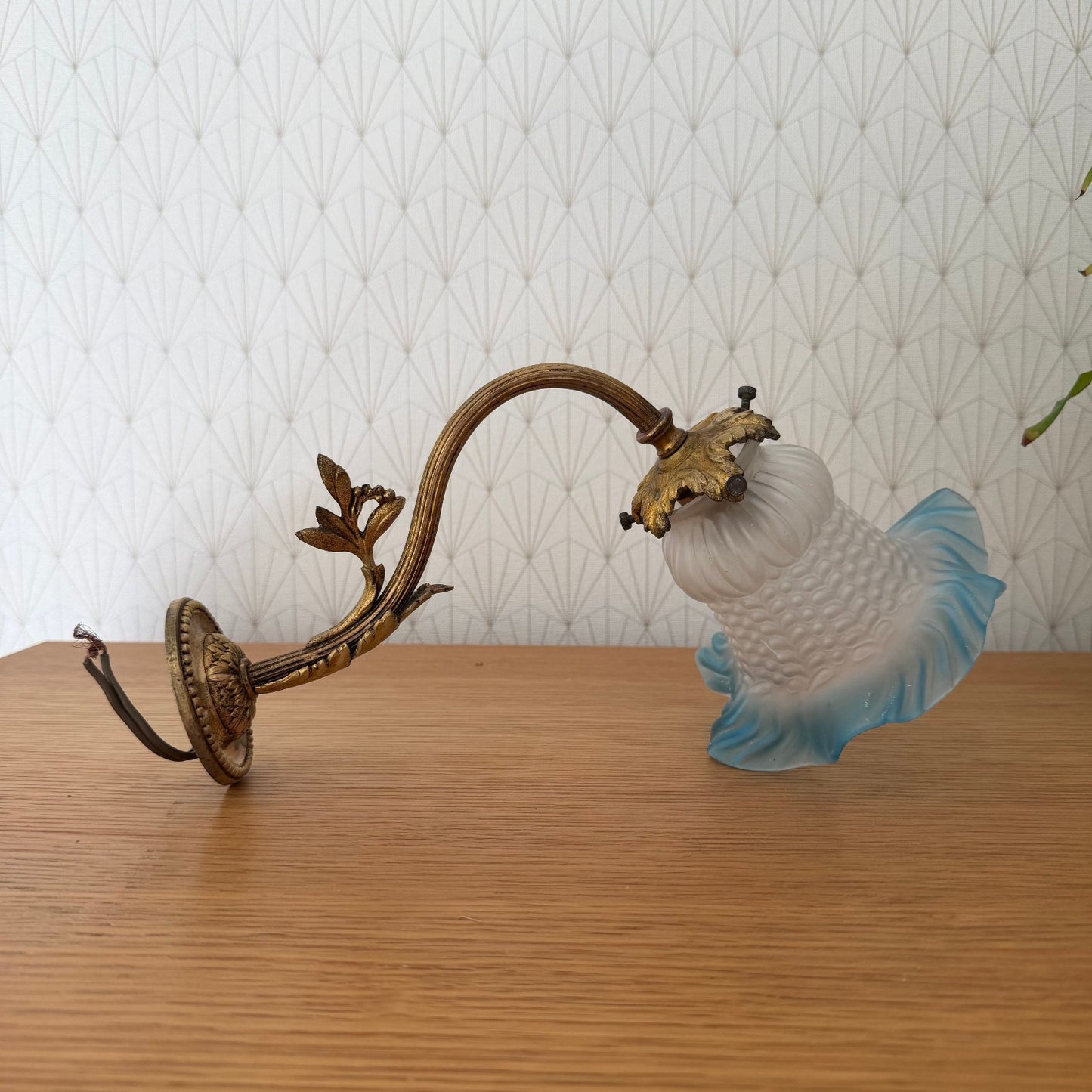 Vintage French Swan Neck 19 th Century Gas Light Wall Scones Solid Brass 2010259