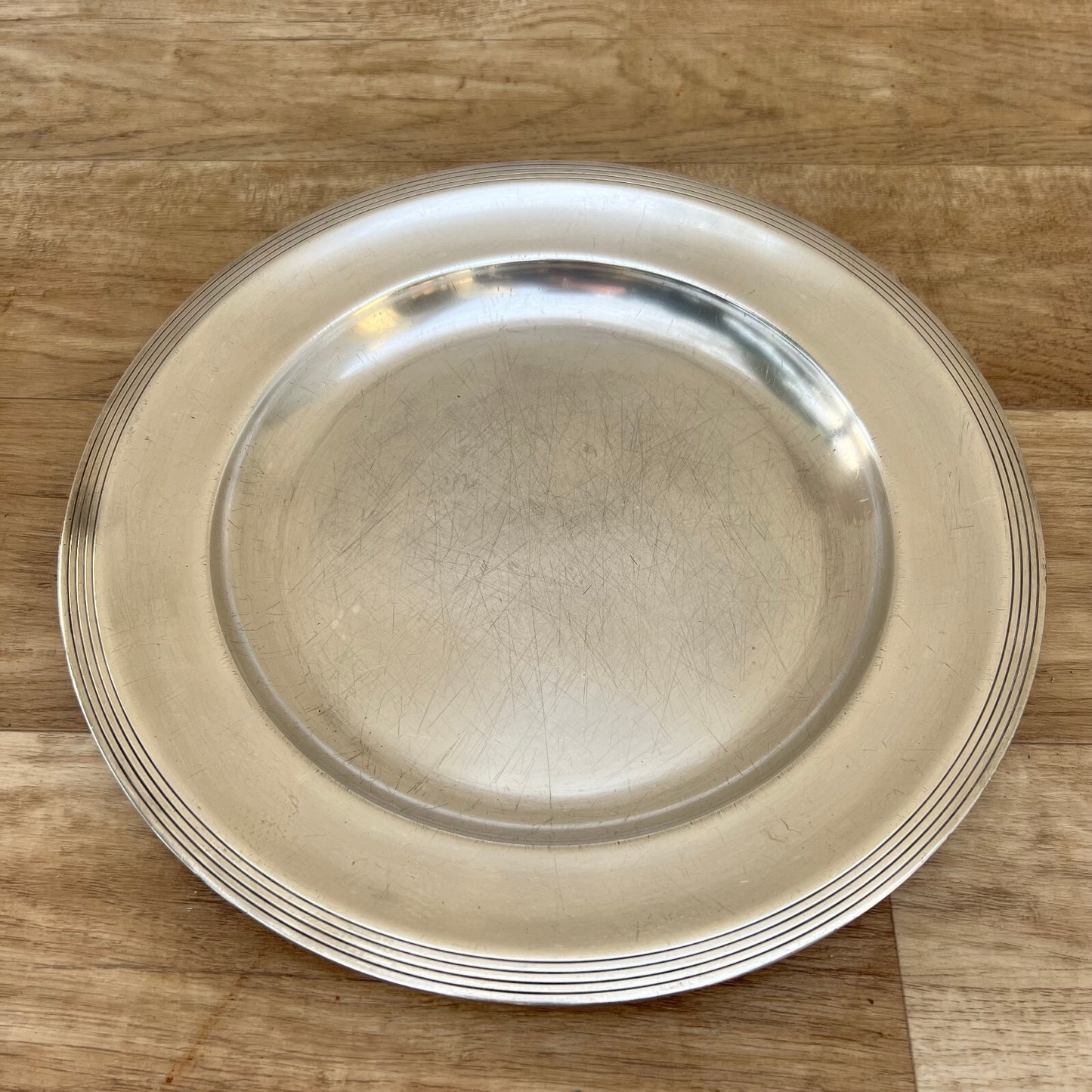 Vintage French Christofle Silver Plate Round Serving Tray 11.75" 07122211 Christofle