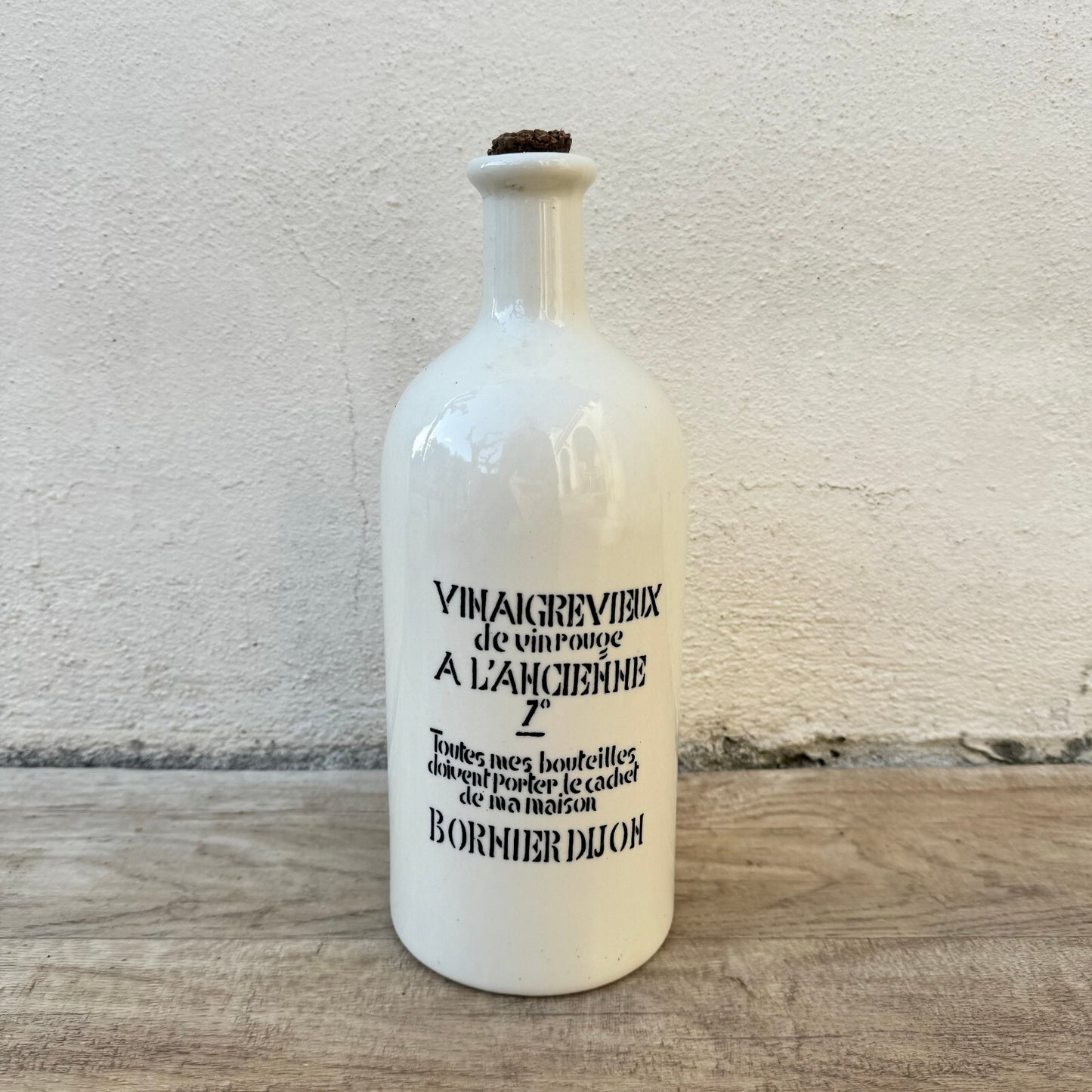 French Antique Stoneware Vinegar Bottle Bornier Dijon 10.5" Tall 0911235 Bornier Dijon