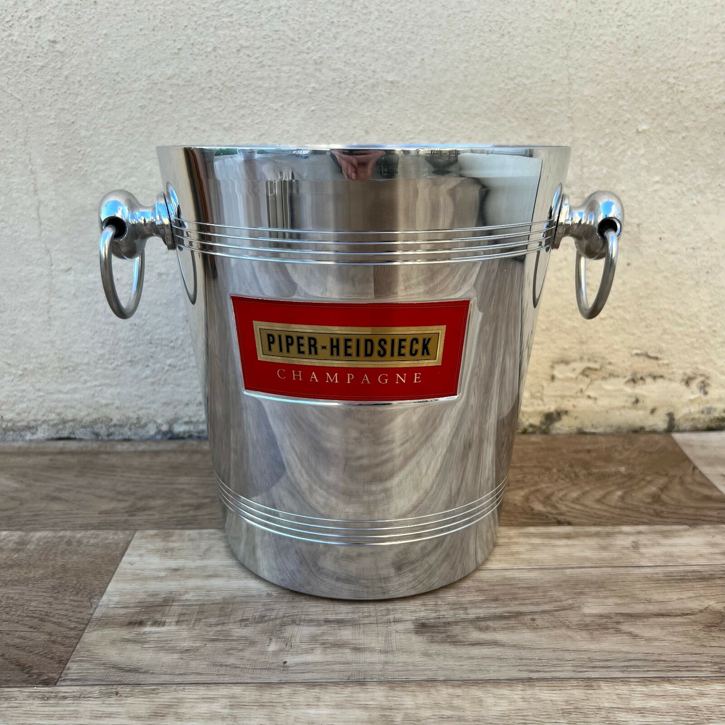 Piper Heidsieck Champagne Bucket Ice Cooler Chrome French Vintage 2106223 MA&DE