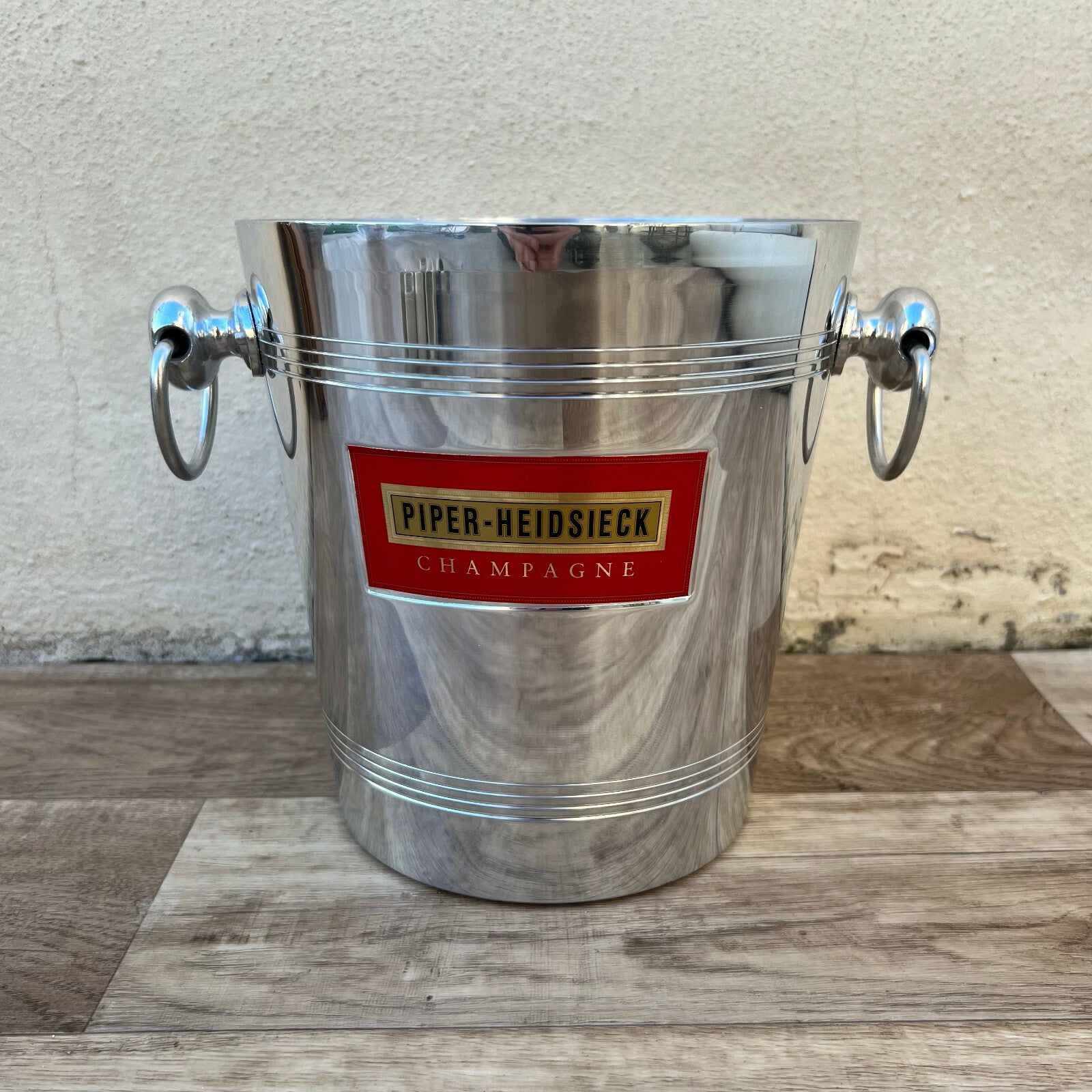 Piper Heidsieck Champagne Bucket Ice Cooler Chrome French Vintage 2106223 MA&DE