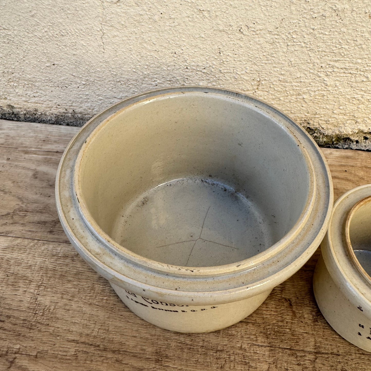 French Stoneware Preserve Jars La Conserve Vintage Storage Pots 09112317 La Conserve
