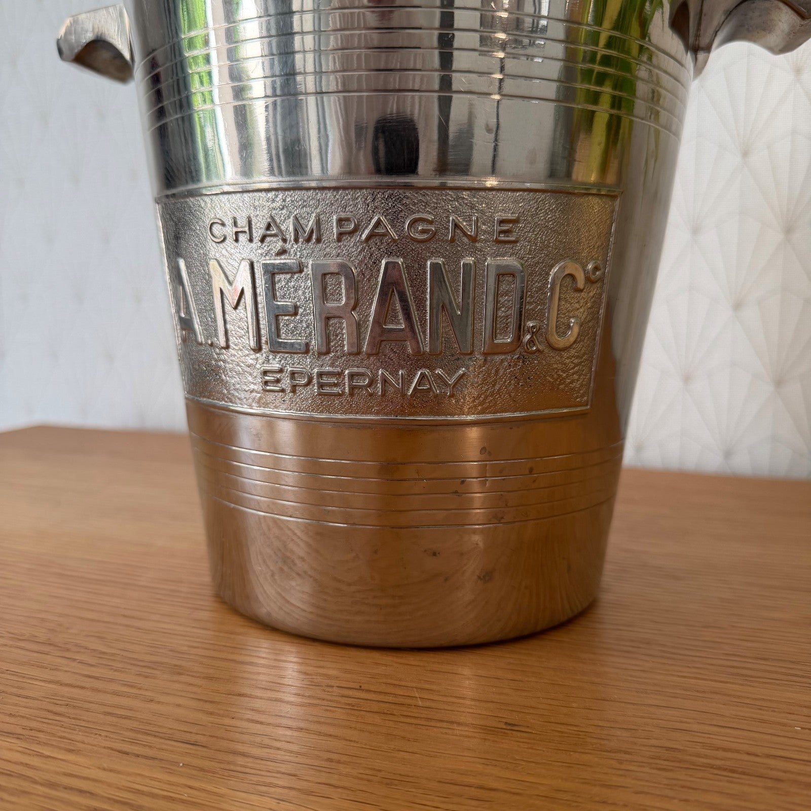French Champagne Bucket Silverplate Morlant Vintage Wine Cooler MERAND 10062616 Morlant