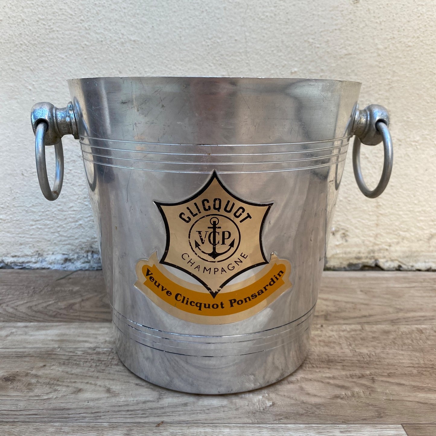 French Vintage Veuve Clicquot Champagne Ice Bucket Aluminum Cooler 04072610 Rothschild