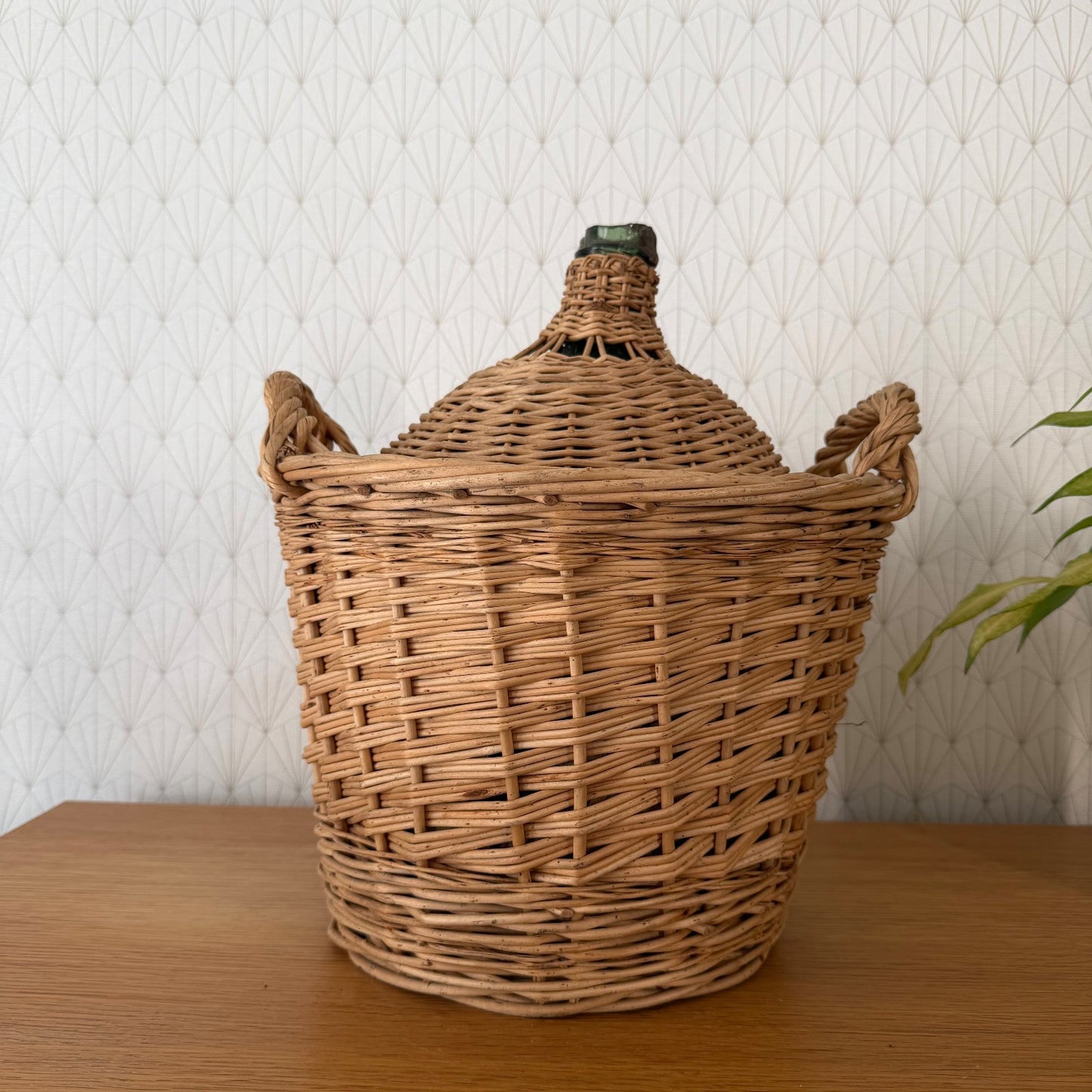 French Vintage Wicker Demijohn Dame Jeanne Rattan Carboy Bonbonne 0107266 Fleamarketfrance