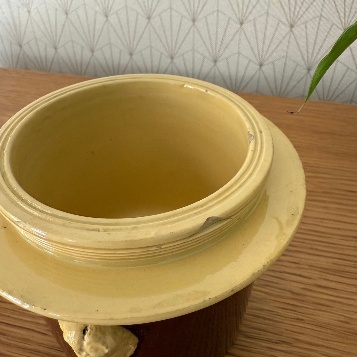 French Ceramic Terrines SIMPLEX Foie Gras Brown Yellow Vintage Set 1209253 Unmarked