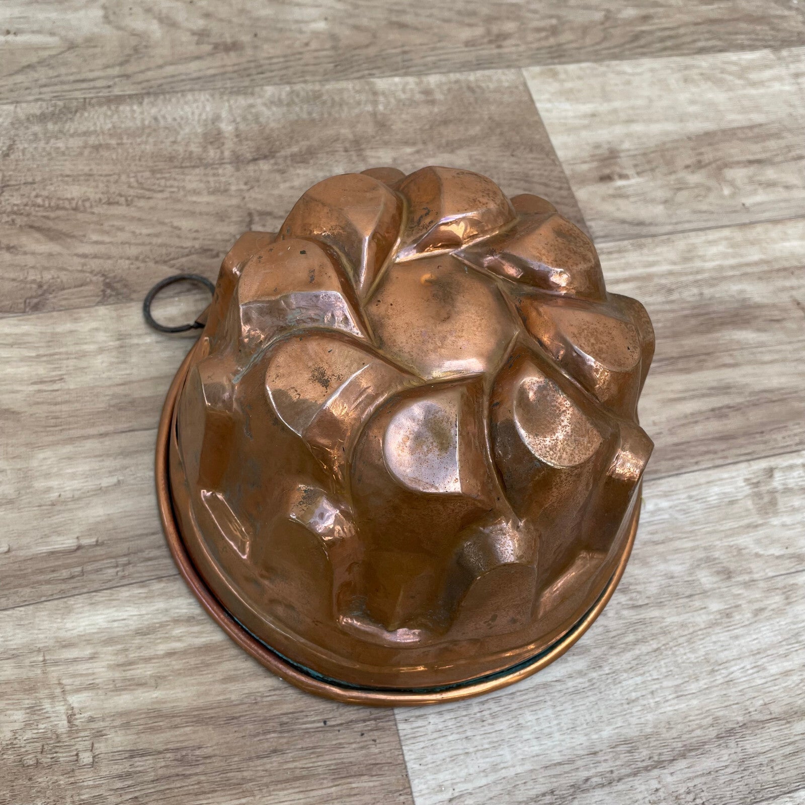 French Copper Bundt Cake Mold Vintage Jelly Pan 20cm 8" Fluted 16092410 Fleamarketfrance