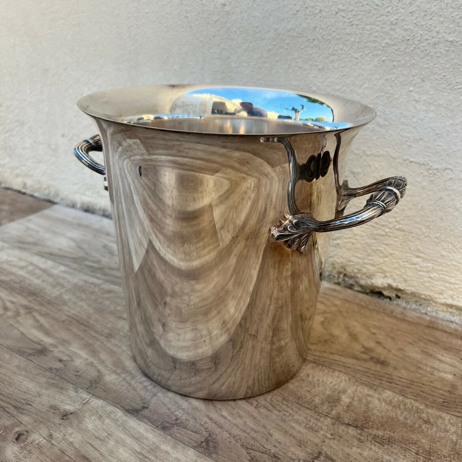 Vintage French Champagne Silverplate Ice Bucket Cooler 02052221 - Fleamarketfrance