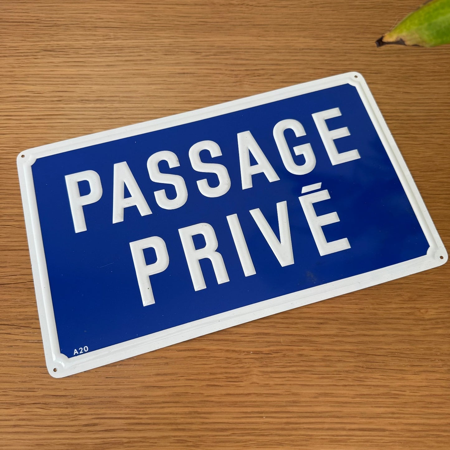 Vintage French Street Sign PASSAGE PRIVE Blue Enamel Metal Plaque 0608255 Fleamarketfrance
