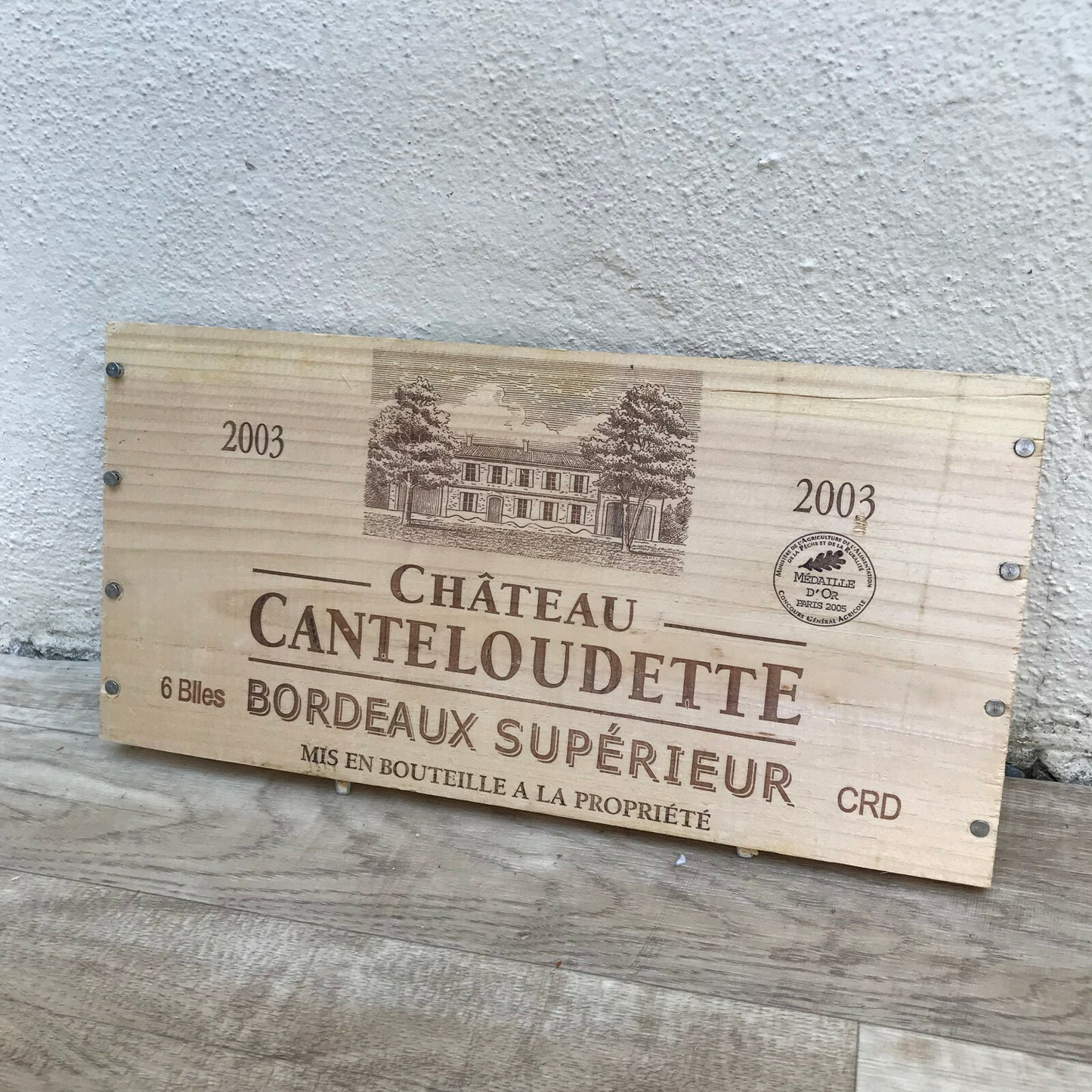 French Wine Crate Panel Bordeaux Chateau Canteloudette Vintage 08032215 Château Canteloudette