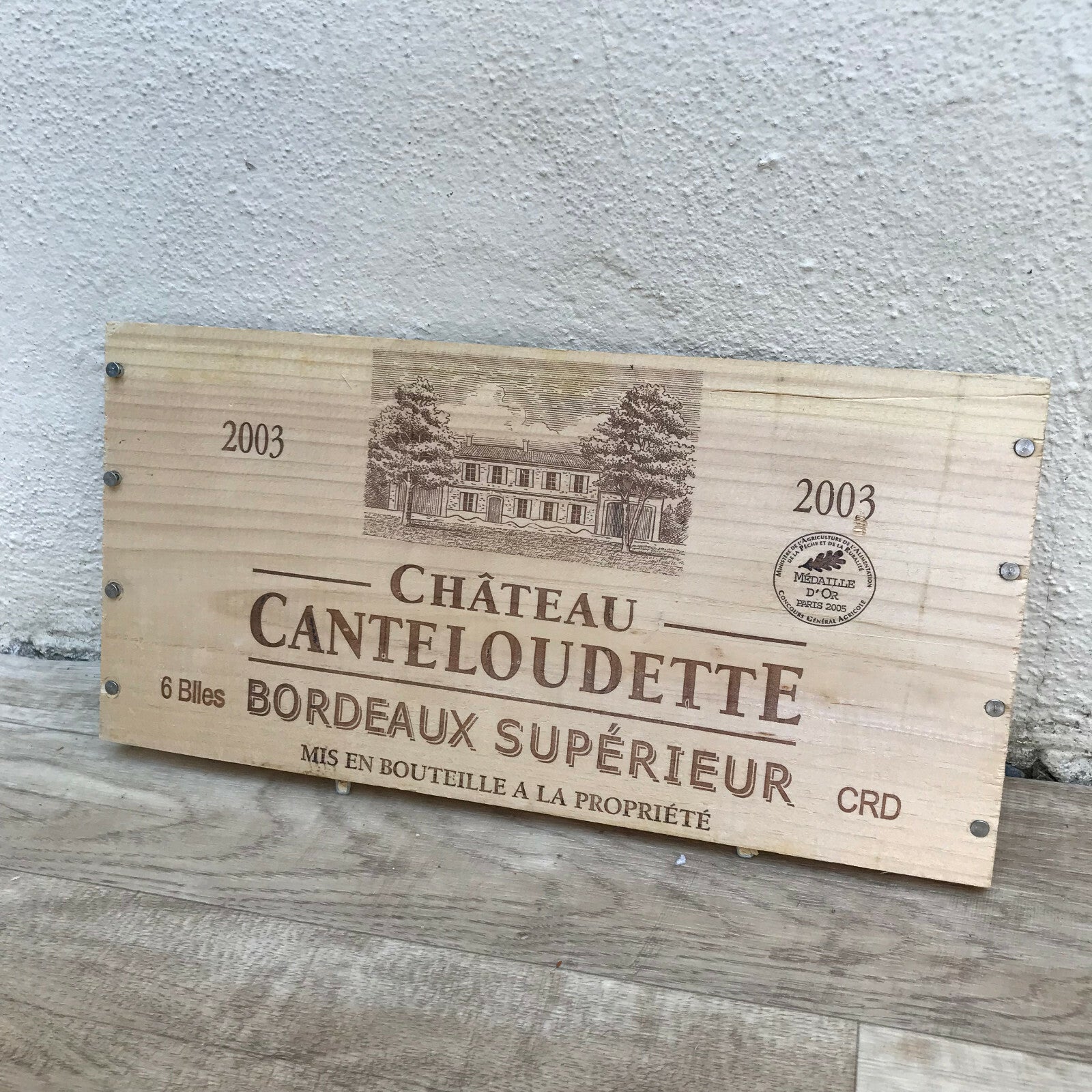 French Wine Crate Panel Bordeaux Chateau Canteloudette Vintage 08032215 Château Canteloudette