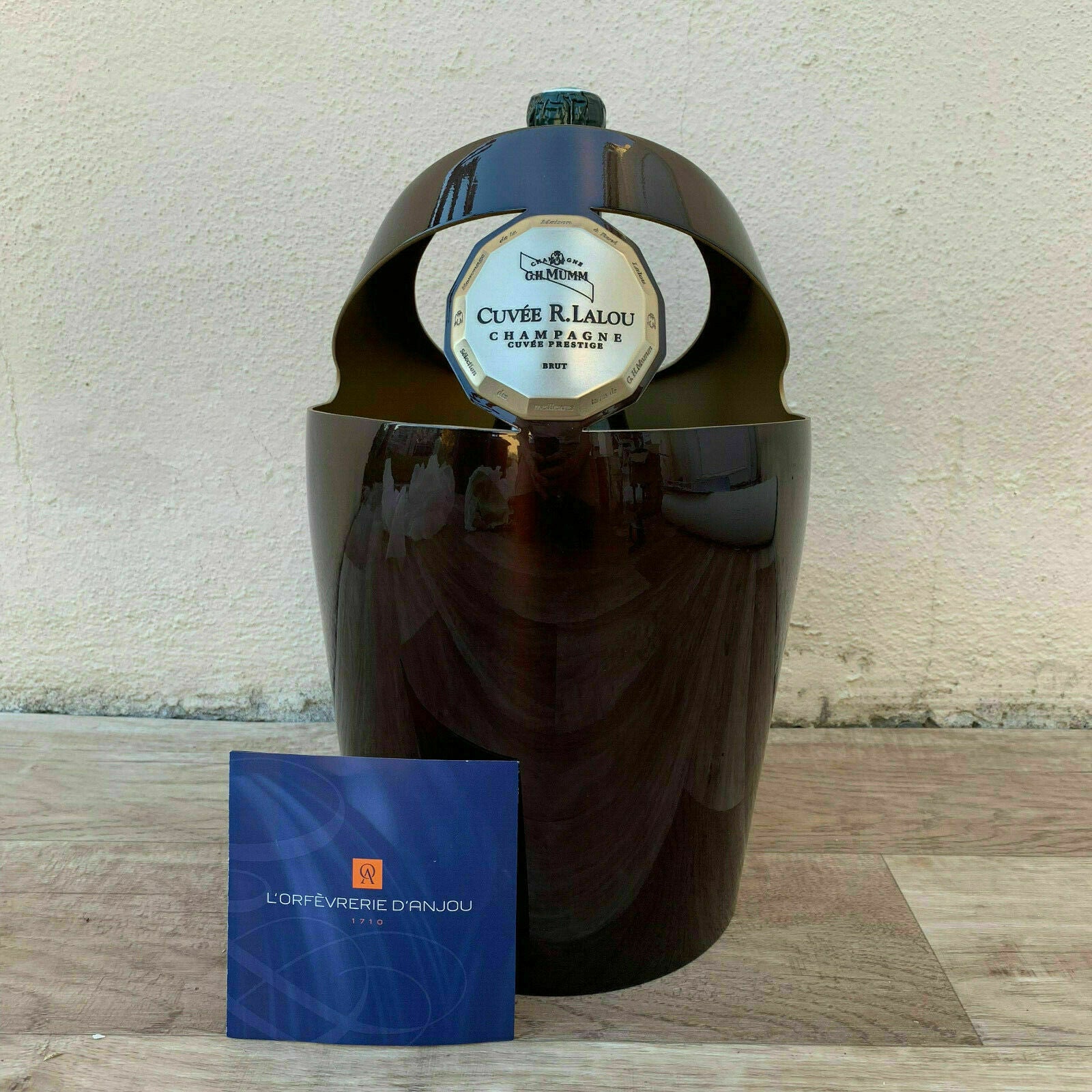 Vintage French Champagne Ice Bucket Mumm L'Orfevrerie d'Anjou Tin 0904199 Mumm
