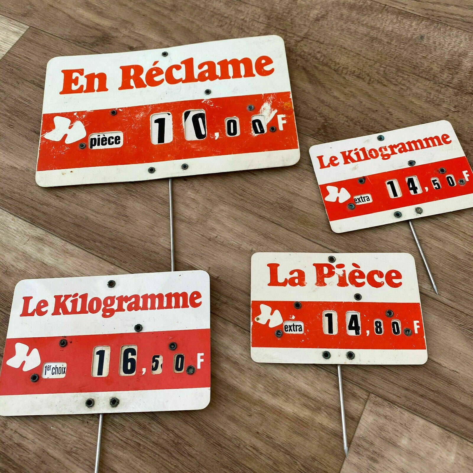 Vintage French Butchers/Grocers Shop Signs Le Kilo Price Label 01042010 - Fleamarketfrance